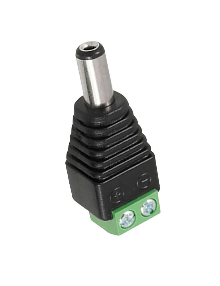 Conector Plug Macho DC 12V – Conexión con Bornera a Tornillo